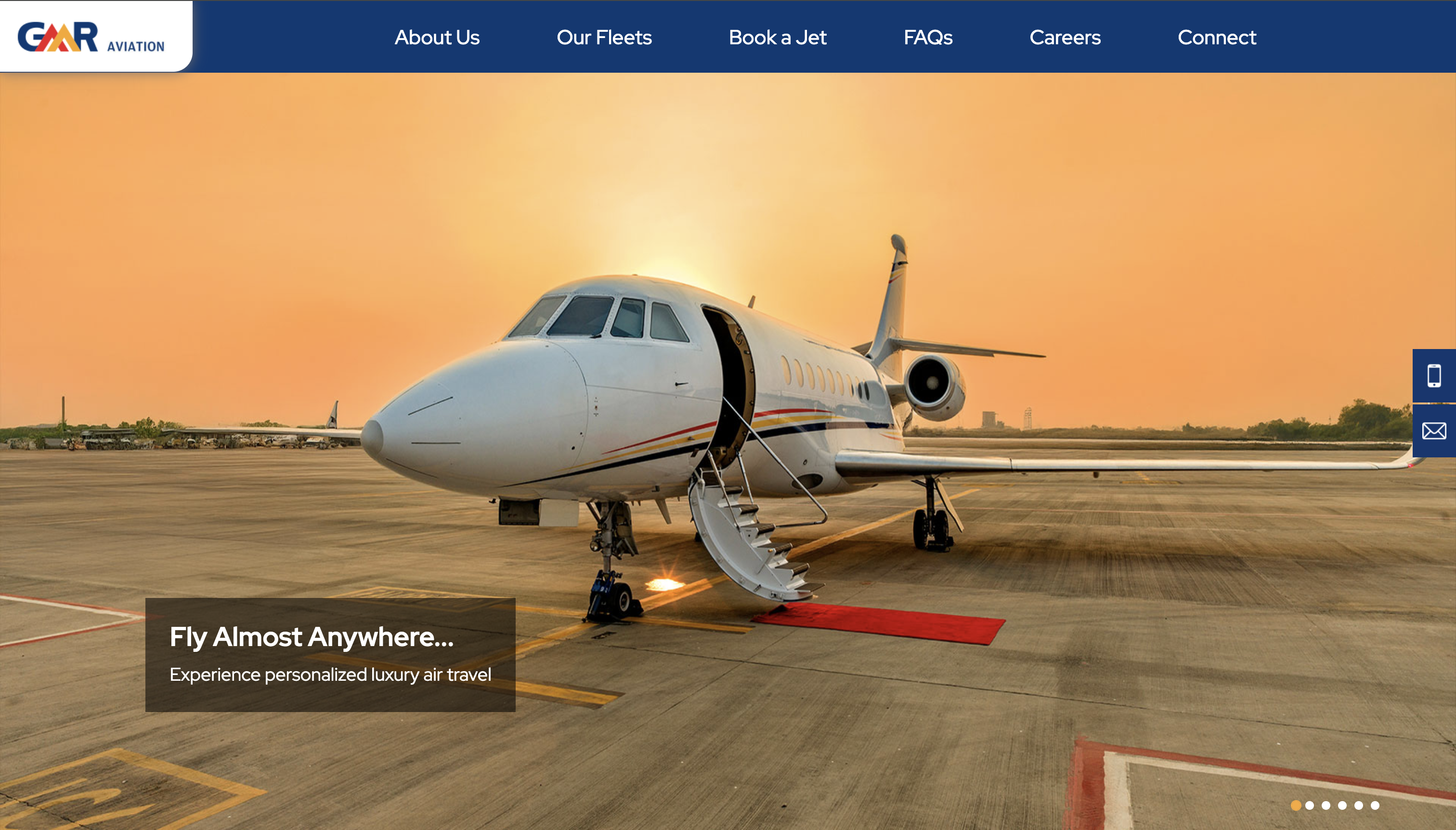 GMR Aviation website homepage